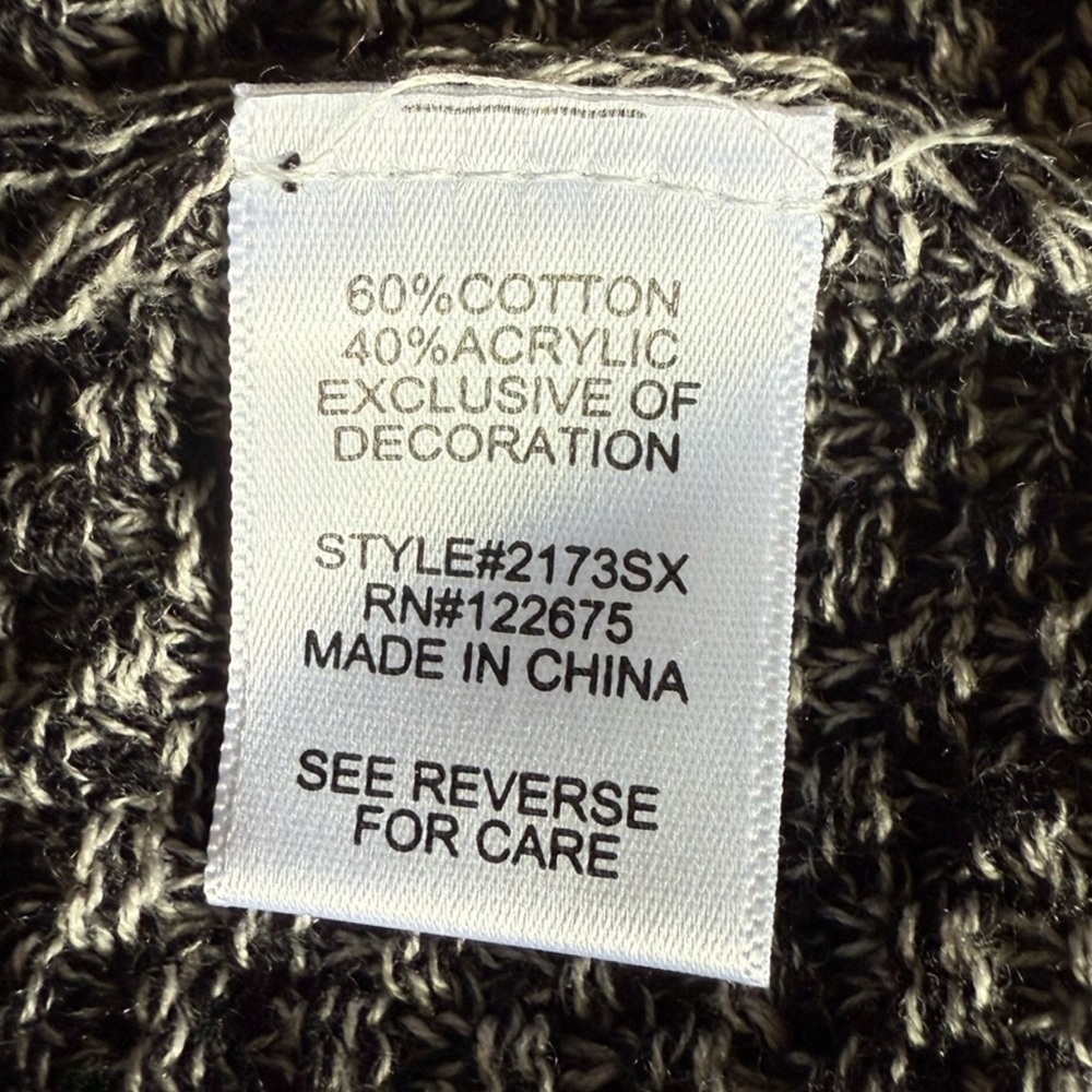 Lety & Me Ariana Gray Black Elbow Patch Knit Sweater Size Large - Picture 12 of 13
